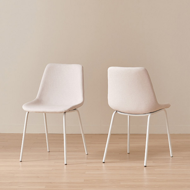 [삼익가구]플릿 기능성 패브릭 의자(2EA), 오트밀