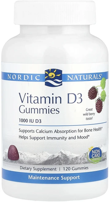 Nordic Naturals 비타민D3 구미젤리 와일드베리 1000IU 구미젤리 120개, NordicNaturals비타민D3구미젤리와일드베리10, 1개 - 쿠팡