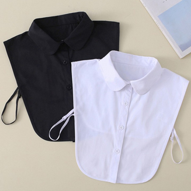 코코드림 쉬폰 블라우스 페이크 레이어드 셔츠 카라 라운드넥 2종 세트