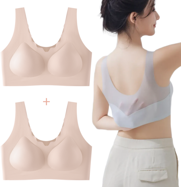 BDYP 노후크 메쉬핏 패드 일체형 심리스 브라 2P