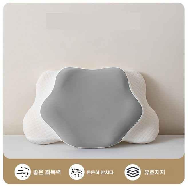 SOLEV 꿀잠 수면 기능성 목디스크 전용 경추베개, 1개, 그레이