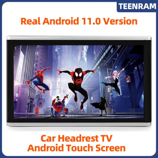 모든 자동차 용 TEENRAM 범용 101 머리 받침 재생 모니터 안드로이드 11 터치 스크린 TV 1080P, 02 101 Inch