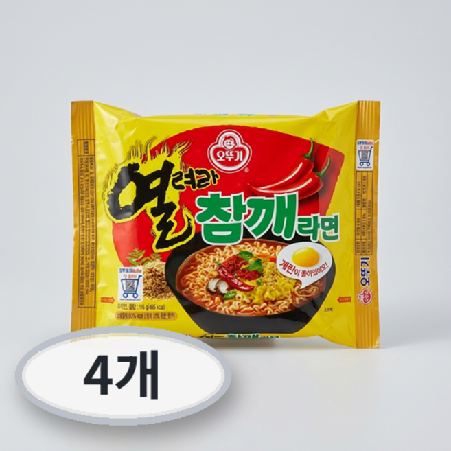 오뚜기 열려라 참깨라면 115g, 4개