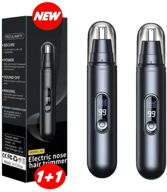 [캬오유] 전동 코털 제거기 C타입 충전식 콧털 귀털 깍기 잔털 정리기, 블랙, A6-2개