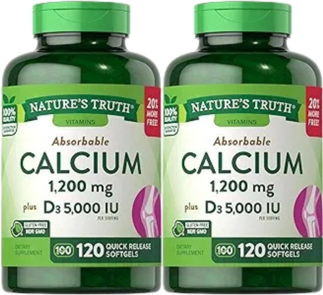 네이처스 트루스 흡수성 칼슘 D3 함유 속방형 소프트젤 120정 2 SET - 쿠팡