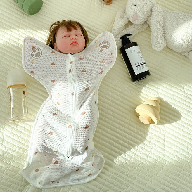 베베코지 투웨이 신생아 속싸개 스와들 업다운지퍼 매쉬 스트랩 미 나비잠