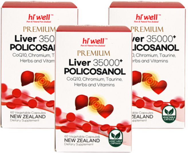 하이웰 리버 35000 + 폴리코사놀 33.4mg 60캡슐 3개 Hiwell Liver, 60정