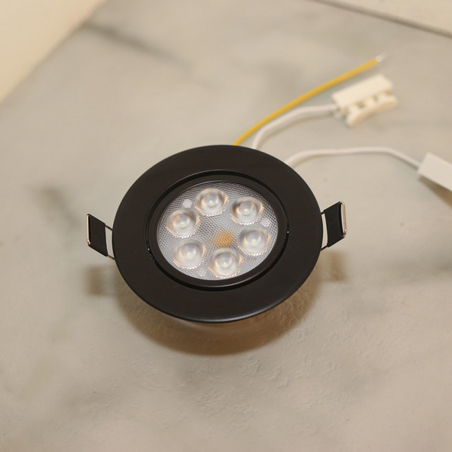 LED 다운라이트 인테리어조명 천장 거실 매입등 매립등 MR16 COB 할로겐 무드등, MR_3인치_5W_블랙(전구색), 1개