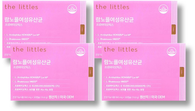 더리틀스 람노플여성유산균 람노서스 애시도필루스 CFU 100억 유산균 30캡슐 1개월분, 30정, 4개