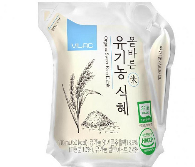 올바른유기농식혜 비락, 110ml, 18개