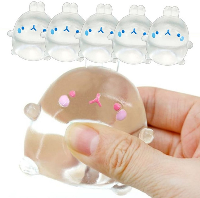 촉감놀이장난감 촉촉 말랑 투명 몰랑 모찌 색상랜덤 어린이 스트레스볼 스퀴시 장난감 5P