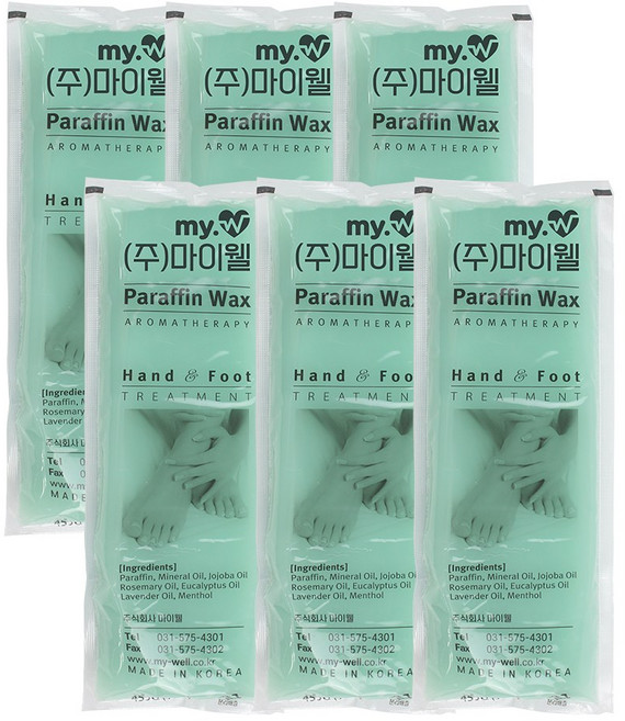 마이웰 국산 파라핀 리필용 왁스 6개 가정용 손 발 손목