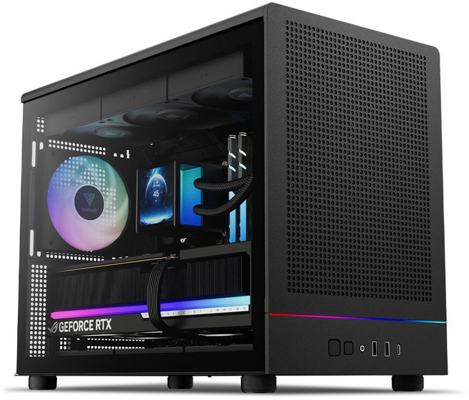 GAMDIAS ATHENA M4M 블랙 컴퓨터케이스 (미니타워/강화유리), 1개, 단일모델