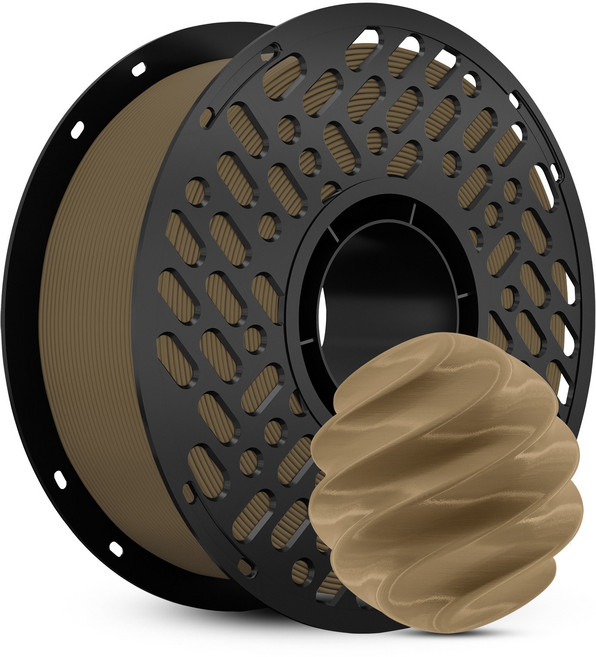 CaiLab 고강도 고탄성 PLA+ 3D 프린터 필라멘트 1.75mm 노즐 막힘 없는 선경 안정성 1kg | 뱀부랩 3D 프린터(P1S P2S A1 H2D등) 호환, 연한 갈색, (PLA)