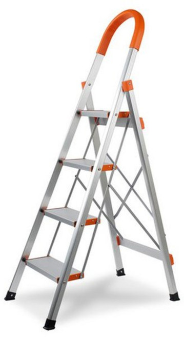 알루미늄 접이식 계단형 사다리 4단 오렌지, 1개