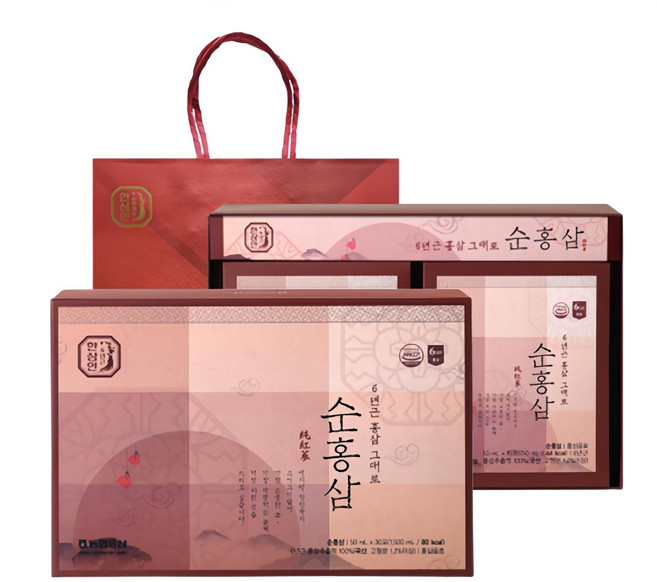 한삼인 순홍삼 50ml 30포 + 쇼핑백, 1.5L, 1개