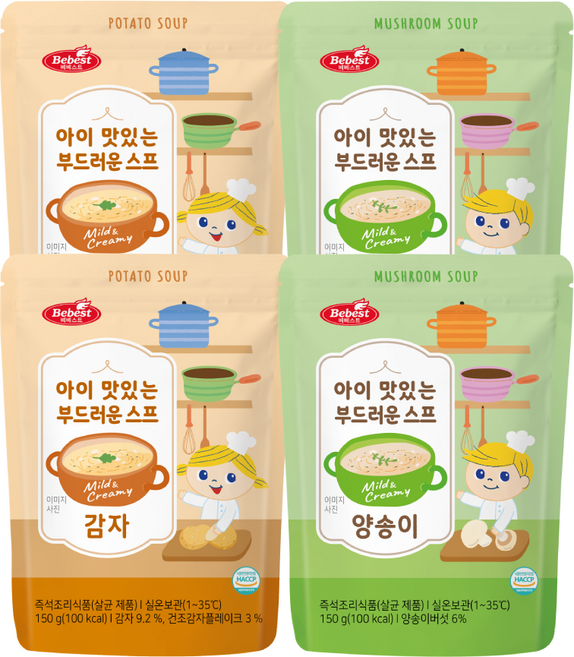 베베스트 아이 맛있는 부드러운 스프 2팩 세트 양송이+감자, 150g, 2세트