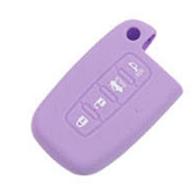 공용 국산차 현대 호환 기아 호환 실리콘 키케이스, 스마트4버튼, 바이올렛, .