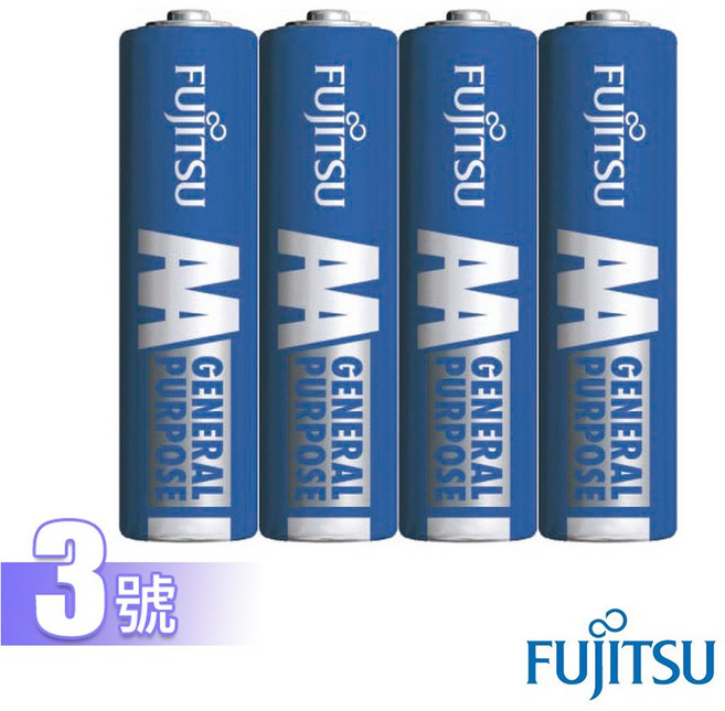 FUJITSU 碳鋅電池, 1個, 3號 碳鋅電池4入