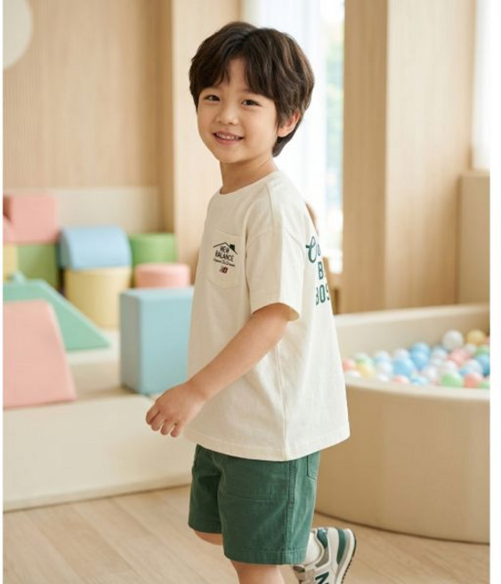 뉴발란스 어린이 초등 스위트홈 로고 루즈 루즈핏 오버핏 핏 여름 반팔티 반팔 티셔츠티셔츠 No.1836938