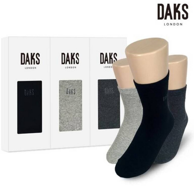 [백화점 정품] 닥스 닥스양말 여성 3족 선물세트 면중목 무지 21423