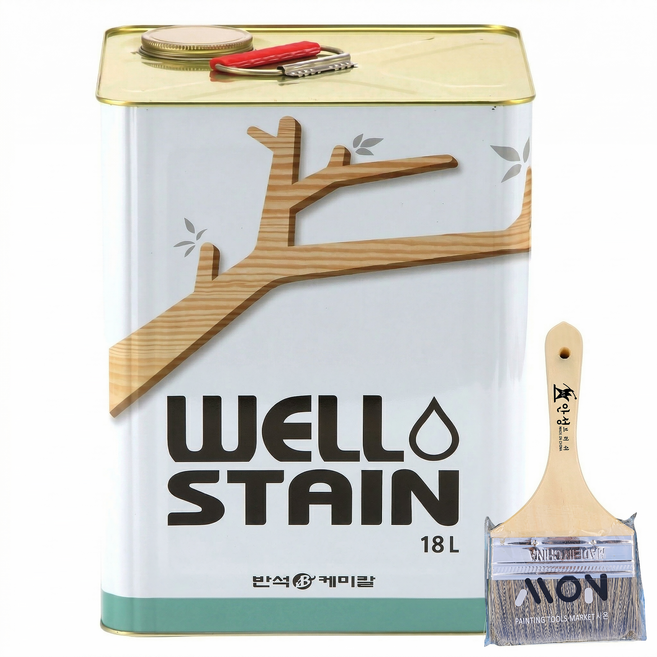 (제조사) 웰스테인 오일스테인 오일스텐 니스 목재 데크 나무 방부목 페인트, 도토리, 1개, 18L