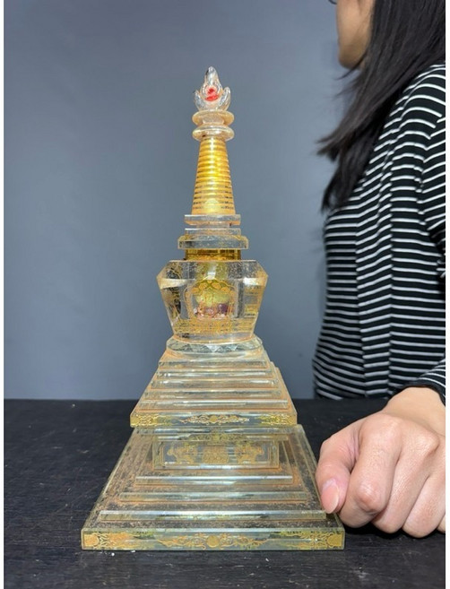 透明佛塔 佛像 擺件, 1個