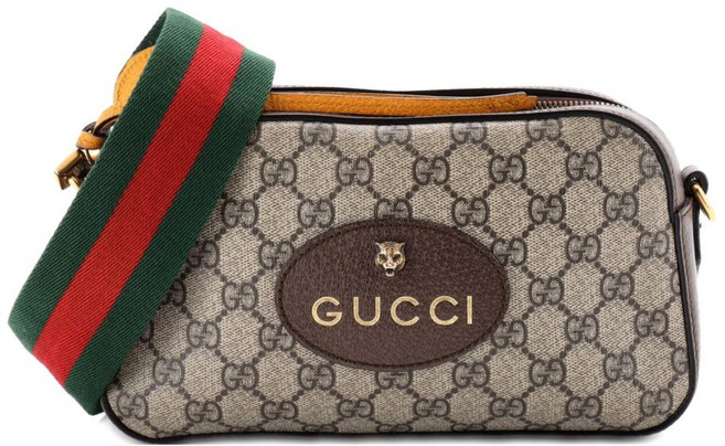 구찌 중고 네오 카메라 메신저 GG 코팅 캔버스 크로스 백