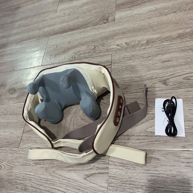 斜方肌熱敷按摩器 按摩肩頸, 米白色 中文包裝, 1個
