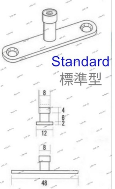 T-13 標準型培林門止 T型上導輪 五金配件 門止 固定輪, 1個