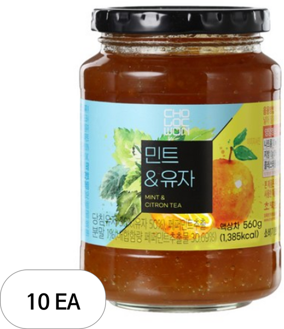 초록원 민트 유자차, 560g, 1개입, 10개