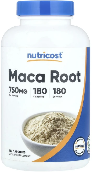 몸관리하세요 겨울입니다 Nutricost 마카 뿌리 750mg 캡슐 180정 특별관리진행, 1개 - 쿠팡