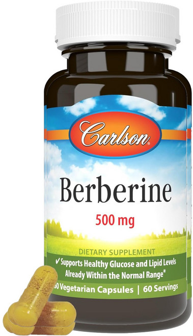 Carlson 小檗鹼 500mg 素食膠囊, 1個, 60錠