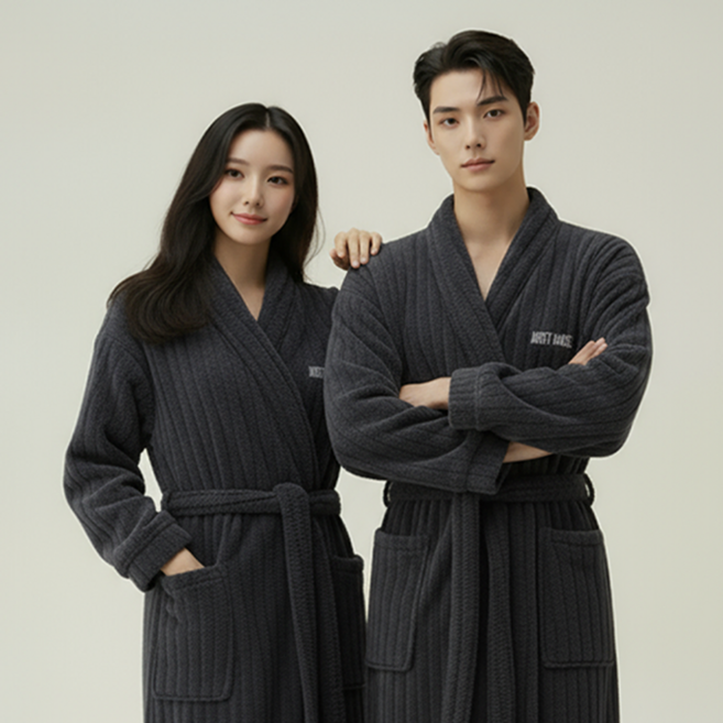 브리지스누즈 극세사 보온 샤워 가운 프리미엄 겨울 수면 호텔 로브