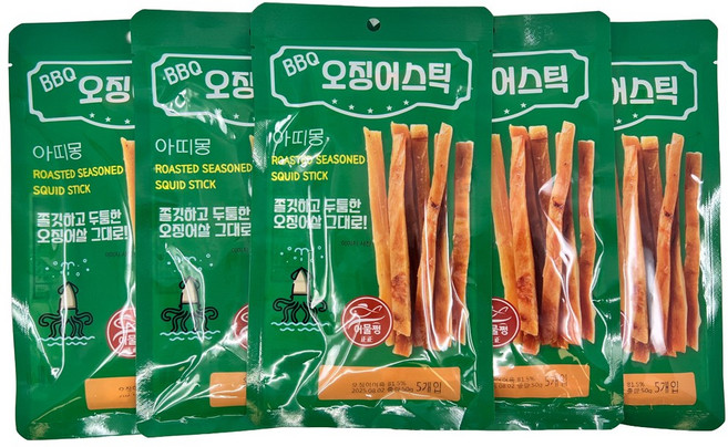 BBQ 오징어 스틱, 10개, 50g