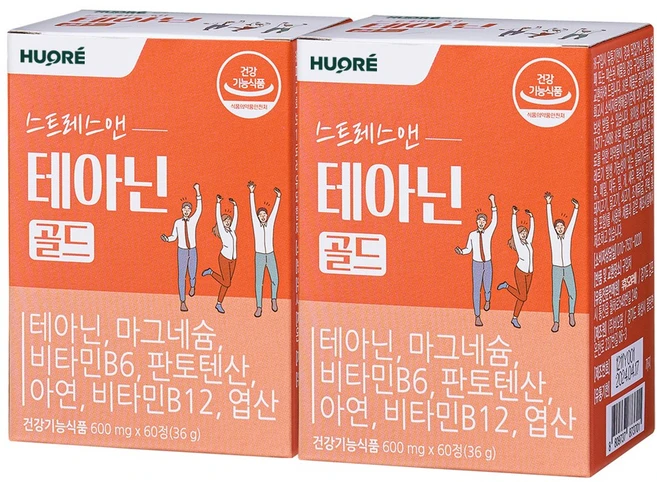 테아닌 스트레스 긴장완화 스트레스앤테아닌골드 2개, 60정 - 쿠팡