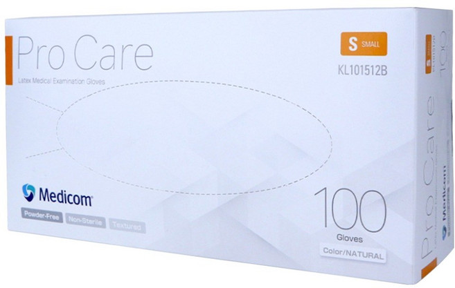 메디컴 프로케어 진료용 라텍스 장갑 100p, 아이보리, 소(S), 1개