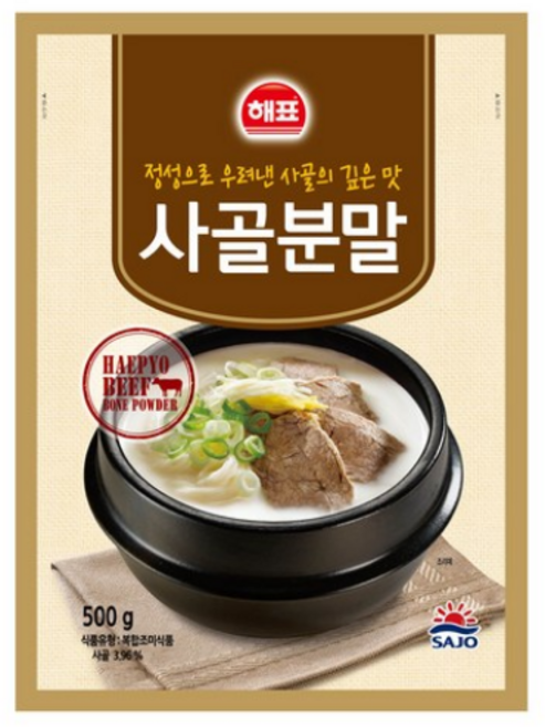 해표 사골분말, 500g, 18개