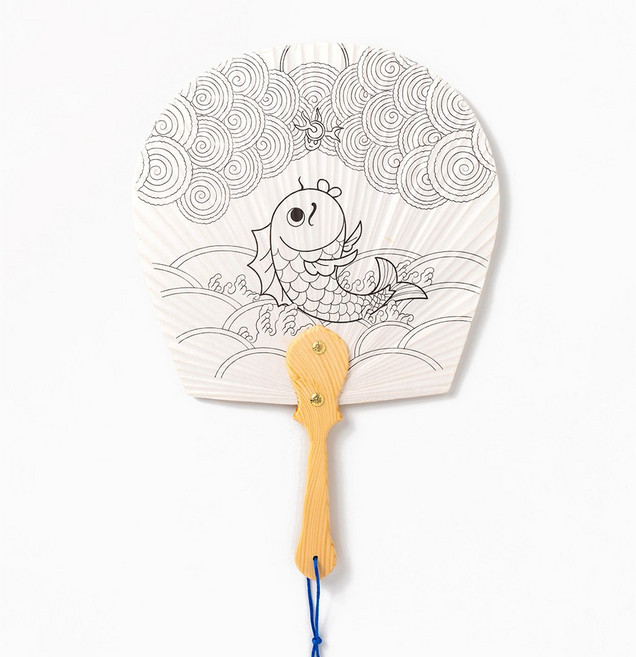 민화샵 고급형 전통 평부채 만들기, 1개, 어변성룡도 SDPPP0046