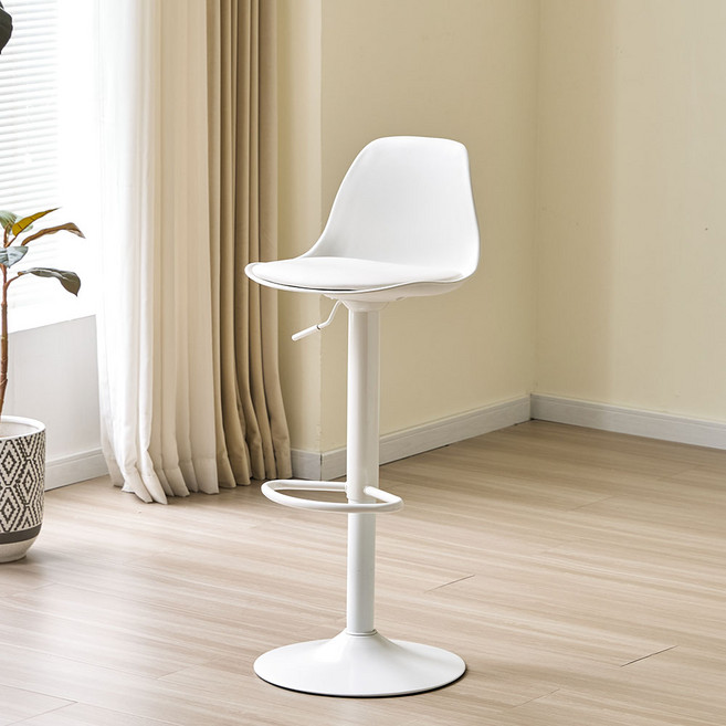 심플 바텐 의자 카페 아일랜드 높은식탁 바 의자, 심플바-화이트, 1개