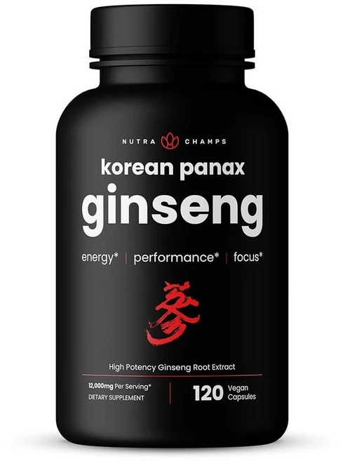 NutraChamps Korean Red Panax 인삼 캡슐 | 진세노사이드 | 한국 인삼 뿌리 추출물 (120 레드), 120 Count (Pack of 1), 1개, 120 - 쿠팡