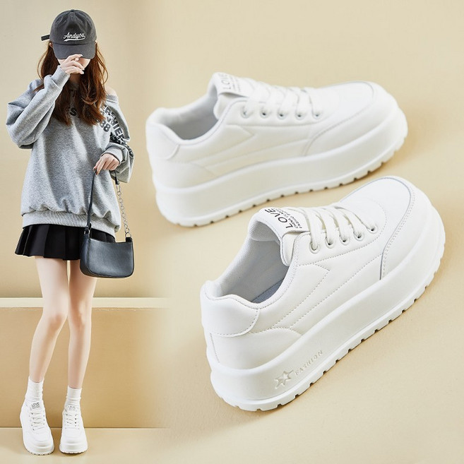 여성 키높이 운동화 스니커즈 발편한 여성신발 5cm