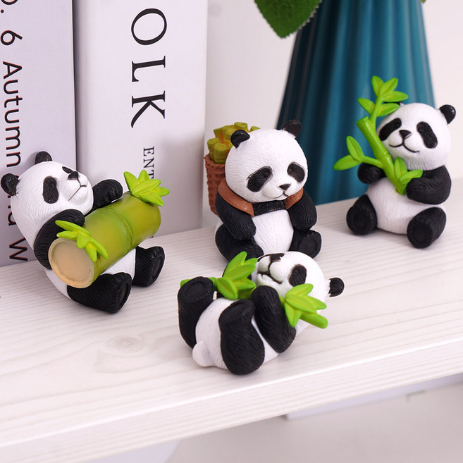 인테리어 소품 팬더 오브제 미니 판다 피규어 4종세트 2type, A