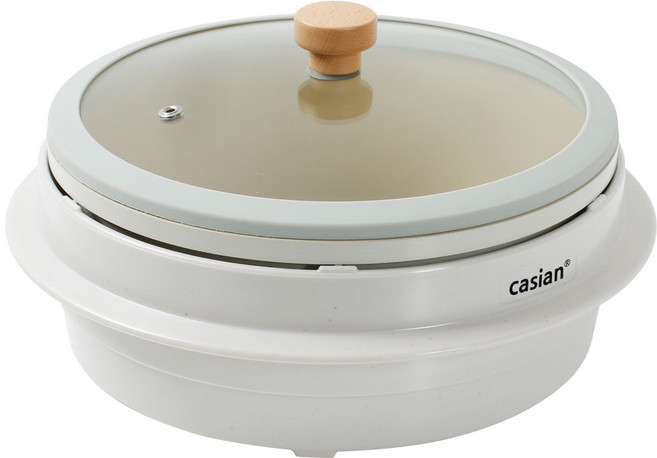 카시안 우디 인덕션 세라믹 받침 냄비 SE 국산 맨손 찜기 찜솥, 1개, 24.5cm