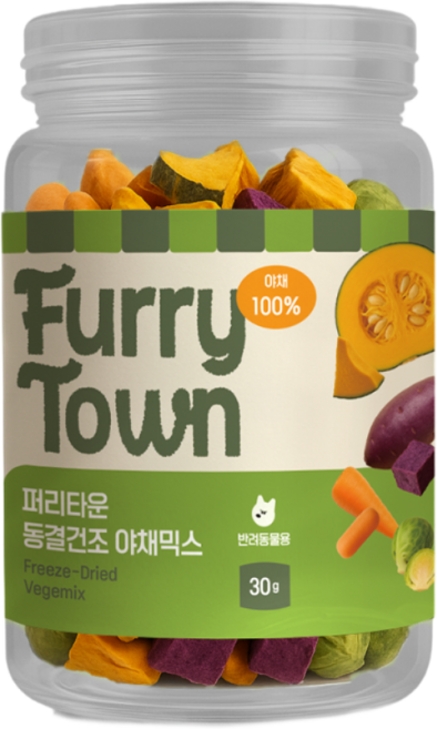 퍼리타운 강아지 동결건조 야채 간식, 30g, 1개, 야채믹스