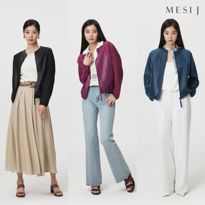 메시제이레더배색재킷 메시제이 faux 레더 블록 재킷