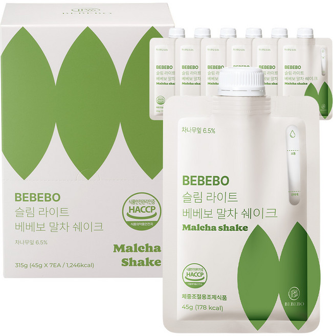 베베보 단백질 쉐이크 말차맛 고단백 저당 다이어트 식사대용 45g, 1개, 7회분