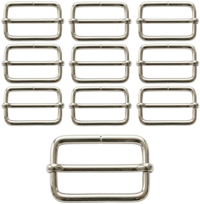 사각 조리개 끈 조절 금속 버클 부착금구, 10개, 사각조리개-32mm(니켈)