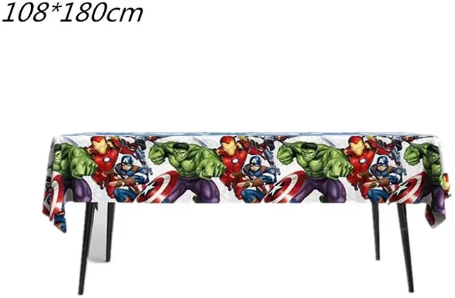 슈퍼히어로 어벤져스 스파이더맨 헐크 아이언맨 테마 테이블 커버 용품 어린이 남아 여아 생일 일회용 테이, 12 As Picture