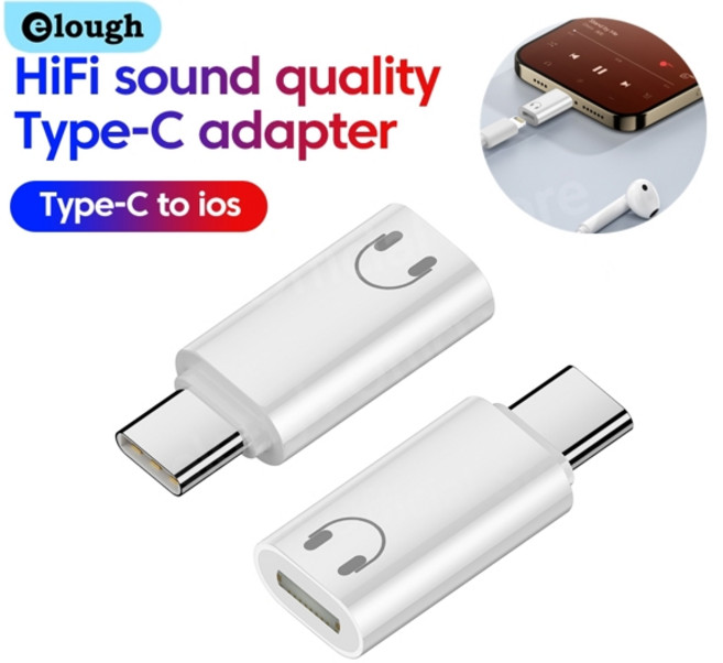 Elough Lightning to Type C 어댑터 iPhone 15 16 iPad 유선 헤드셋 IOS Female to USB C Male 이어폰 오디오 변환기 AUX, [01] 옵션1